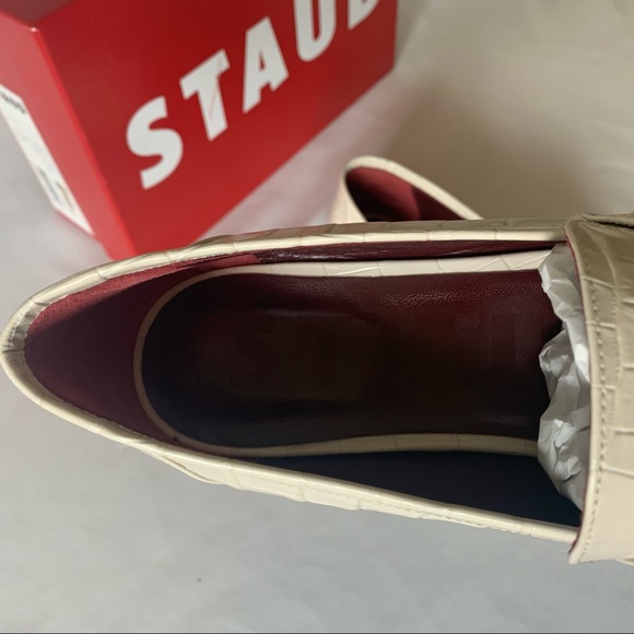 STAUD - Juju Flat - Cream Faux Croc - Sz 41.5 - Picture 7 of 8